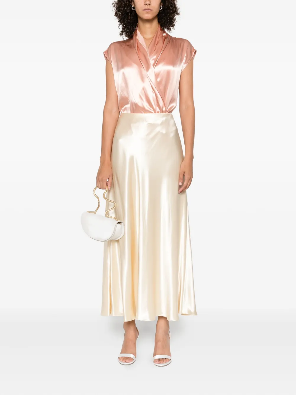 Alberta Ferretti satin wrap top Roze