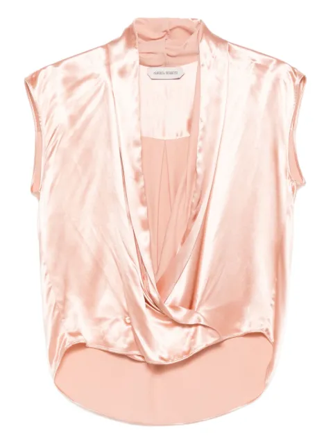 Alberta Ferretti satin wrap top