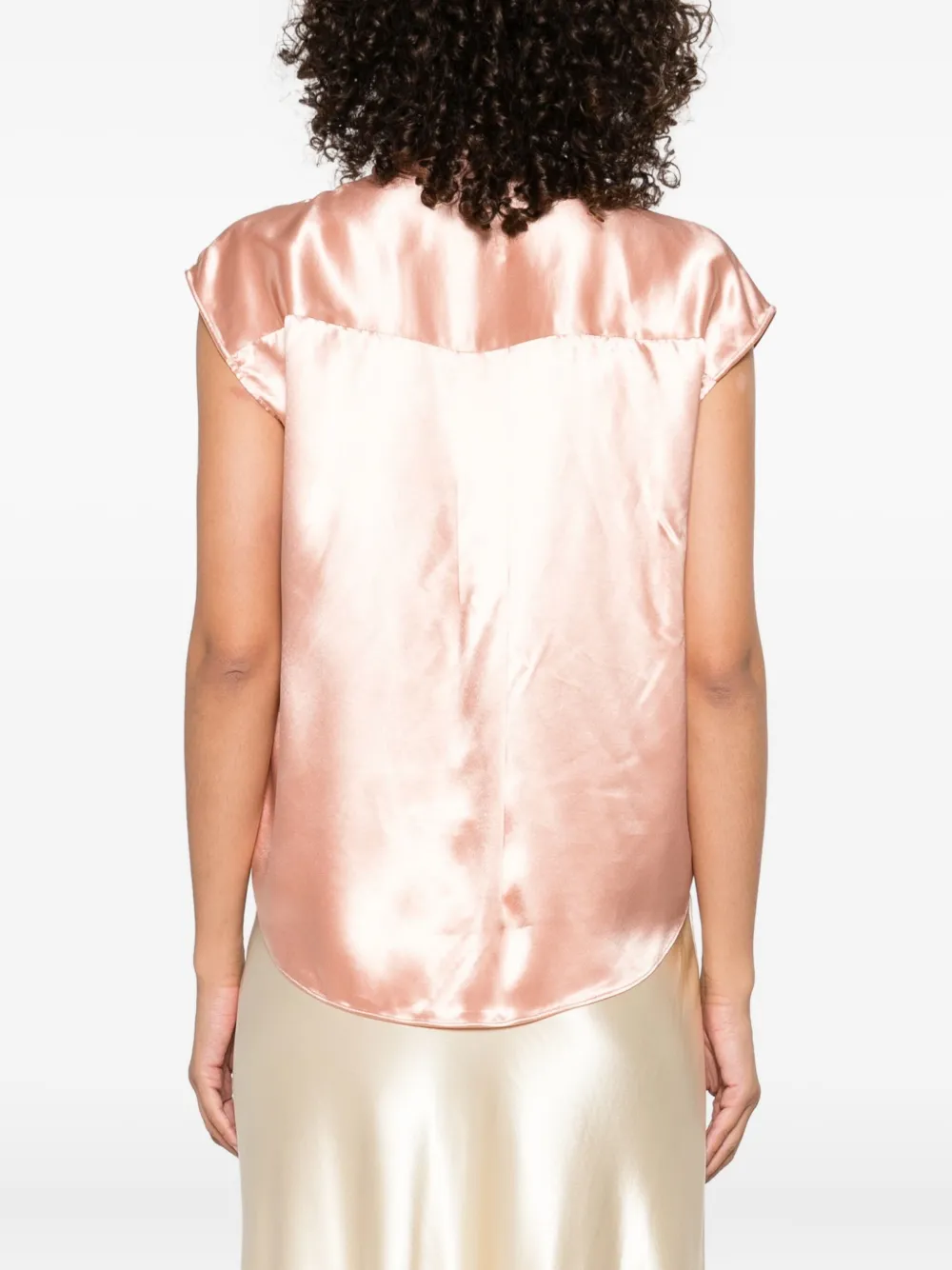 Alberta Ferretti satin wrap top Roze