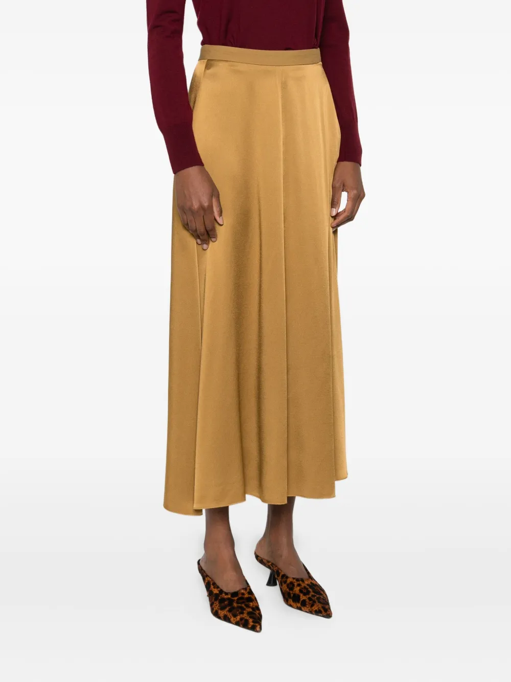 Forte Plooirok met A-lijn Geel