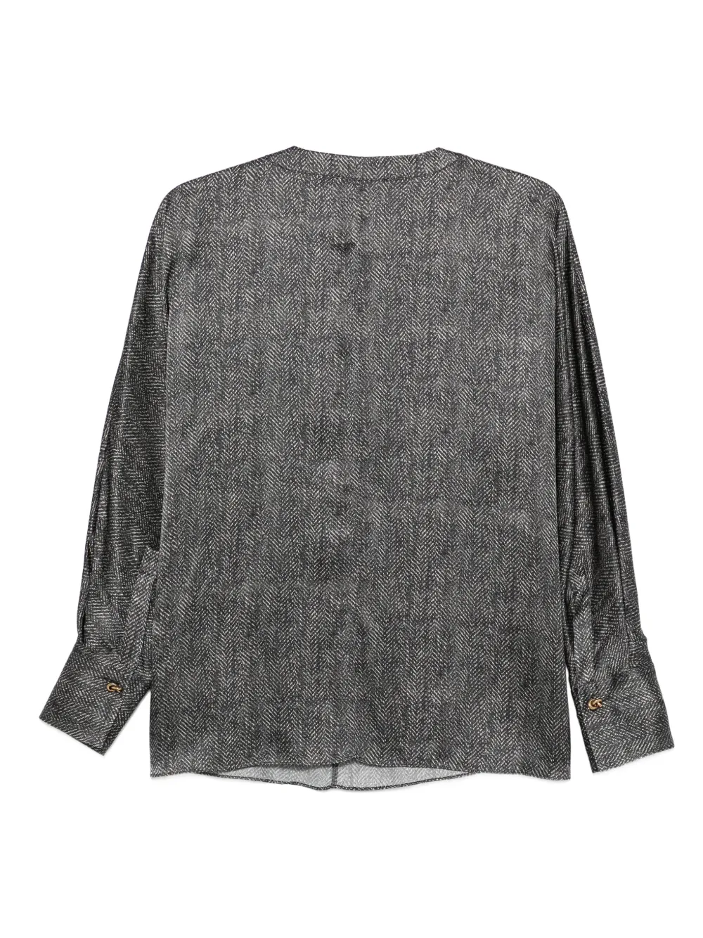 Antonelli Bigné herringbone button blouse - Zwart