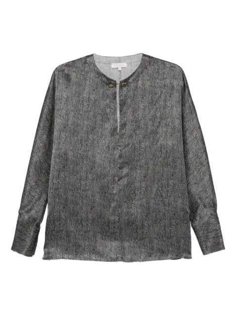 Antonelli Bigné herringbone button blouse