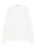 Alessandra Rich lace-trimmed collared blouse - White
