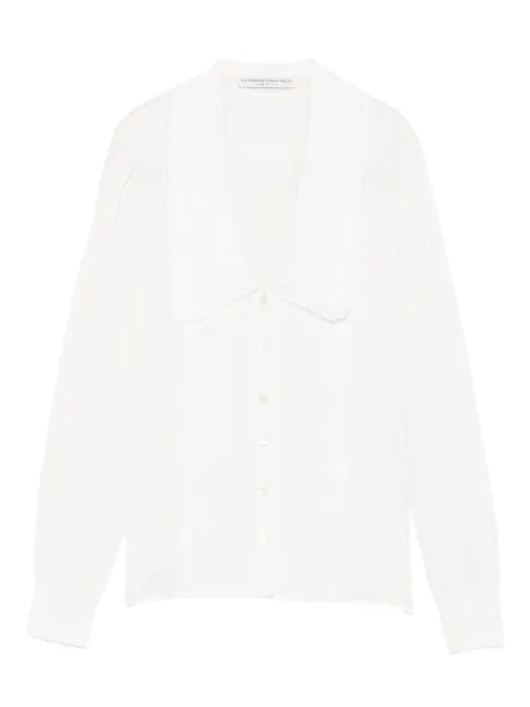 Alessandra Rich lace-trimmed collared blouse