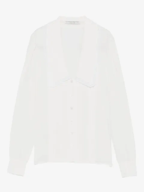Alessandra Rich lace-trimmed collared blouse