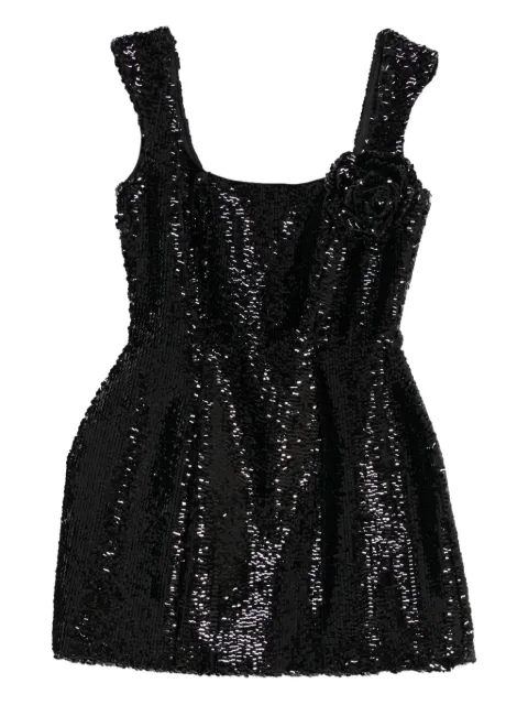 Giuseppe Di Morabito sequin-embellished rose-applique mini dress