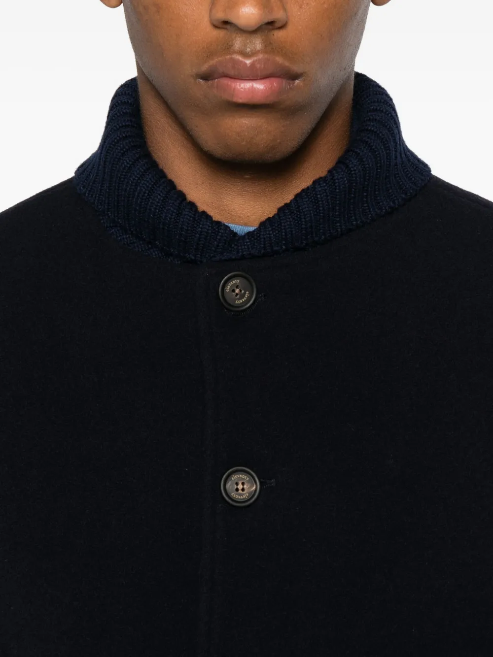 Eleventy button-fastening flap-pocket jacket Blauw