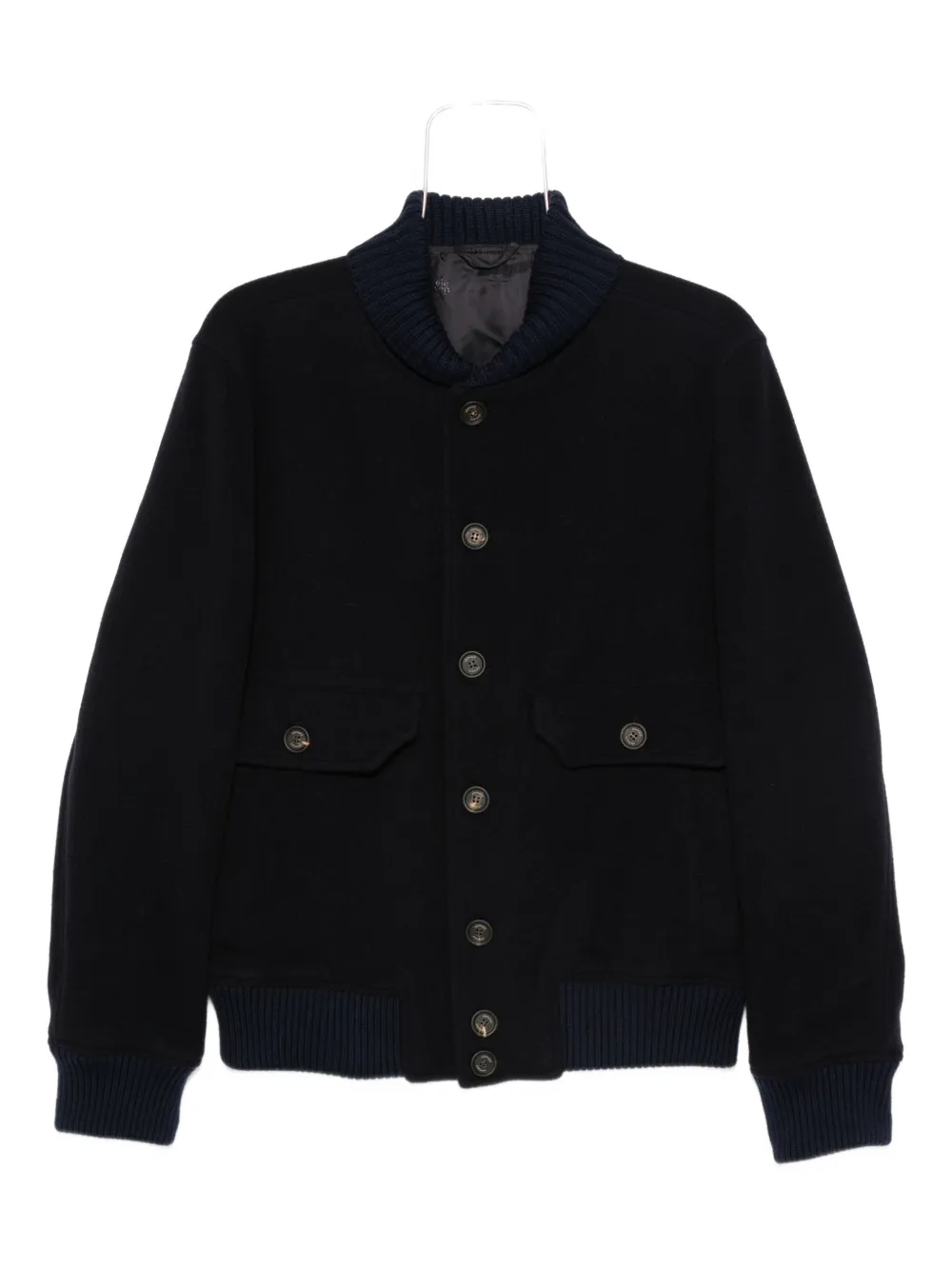 Eleventy button-fastening flap-pocket jacket Blauw