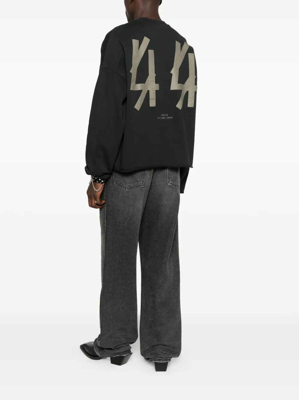 44 LABEL GROUP Sweater met ronde hals - Zwart