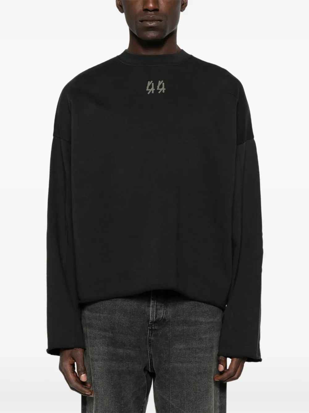 44 LABEL GROUP Sweater met ronde hals Zwart