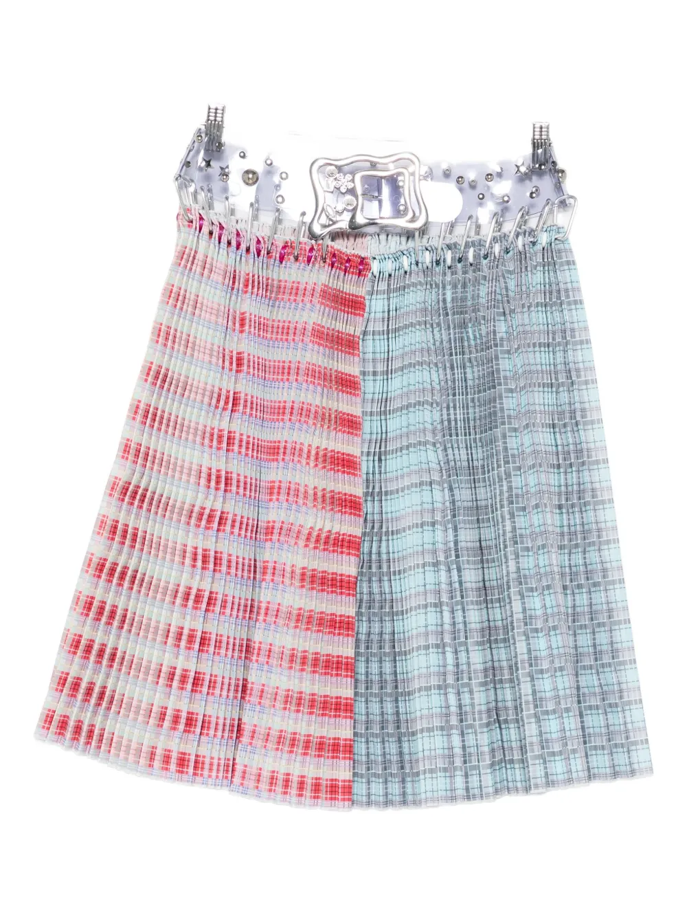 Chopova Lowena Pleated Carabiner Skirt In Red