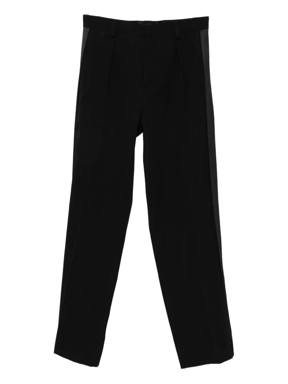 Casablanca Pleated Side-stripe Trousers In Black
