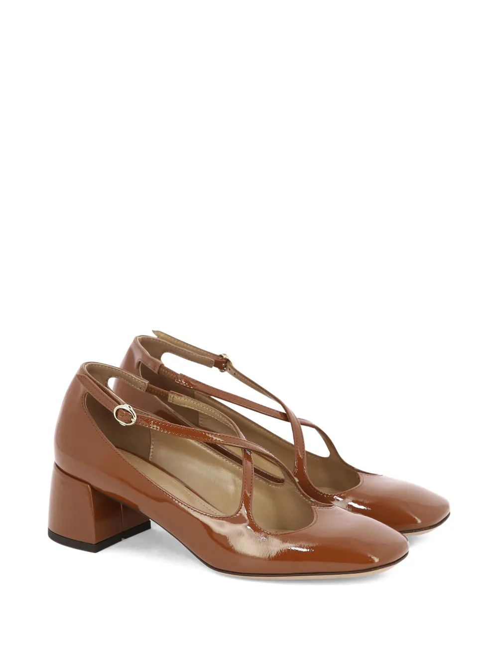 A.bocca 50mm Two For Love Leather Cross-strap Pumps In Brown