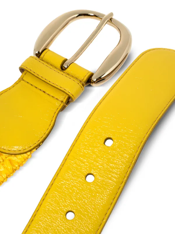Dolce & Gabbana Pre-Owned Woven Straw Belt | Yellow | FARFETCH CA