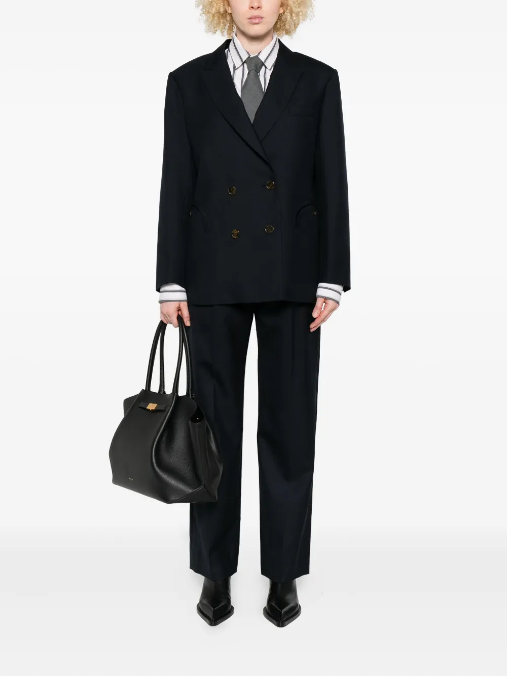 Blazé Milano Double-breasted Blazer In Black