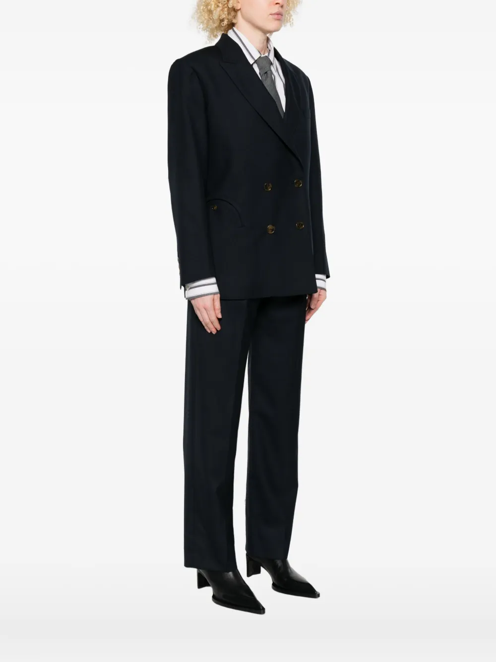 Blazé Milano Double-breasted Blazer In Black
