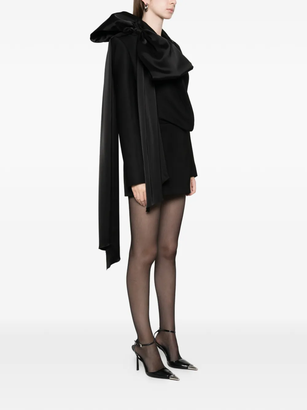 David Koma Mini-jurk met strikdetail Zwart