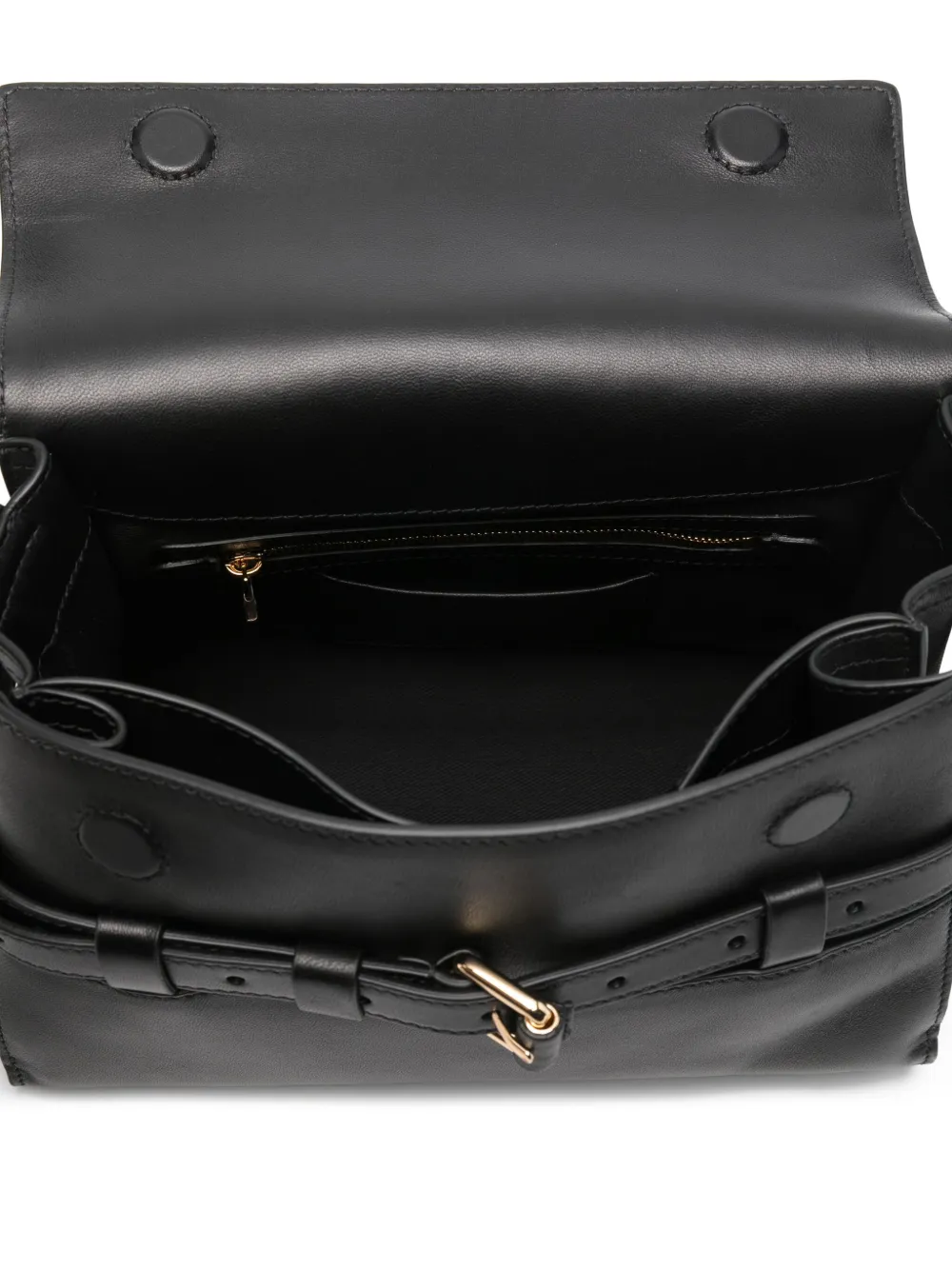 Moschino Tie Me leren schoudertas Zwart