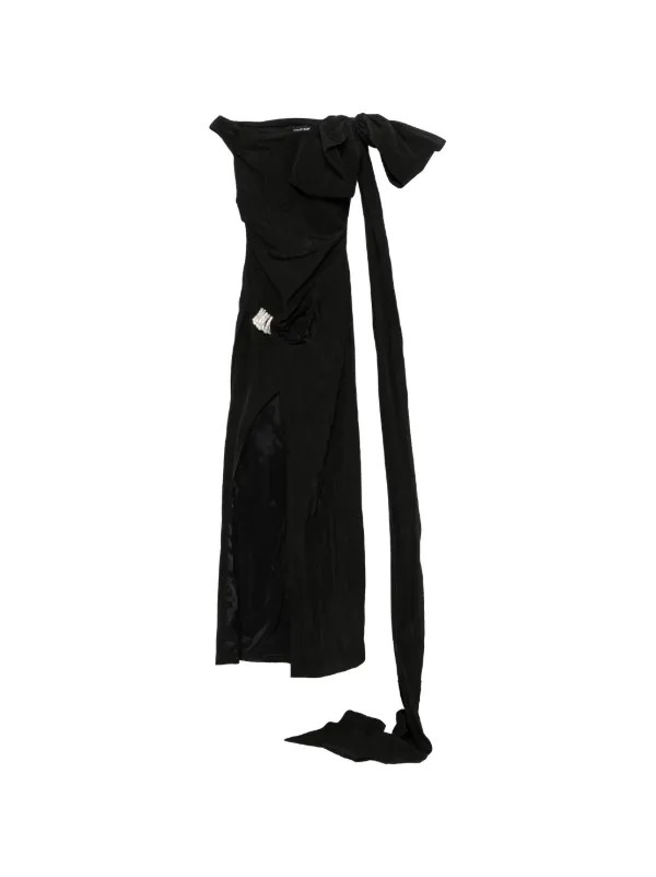 David Koma Bow-detail Maxi Dress in Black