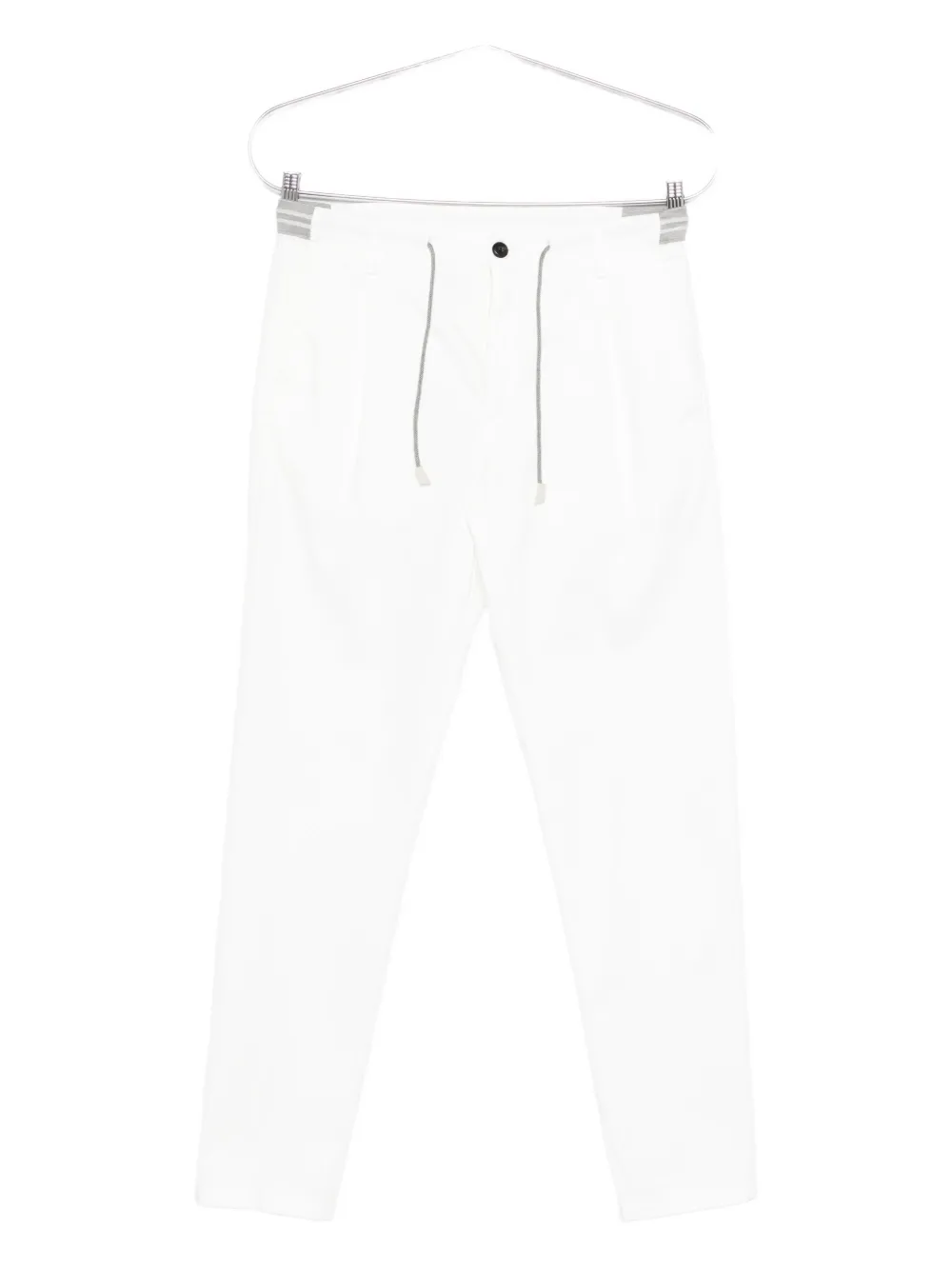 Eleventy pleated drawstring-waist trousers Wit