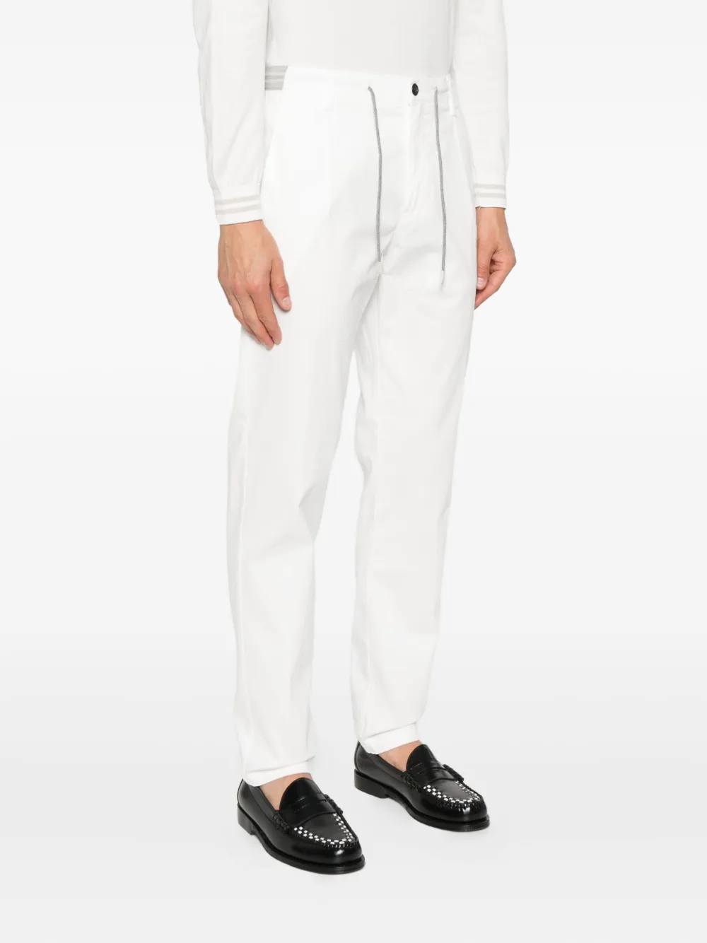Eleventy Broek met trekkoordtaille Wit