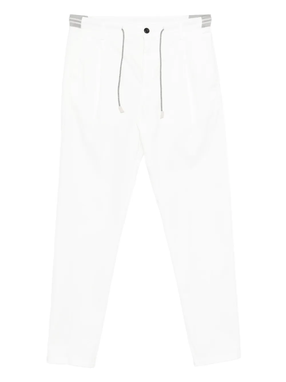 Eleventy pleated drawstring-waist trousers | White | Image 1