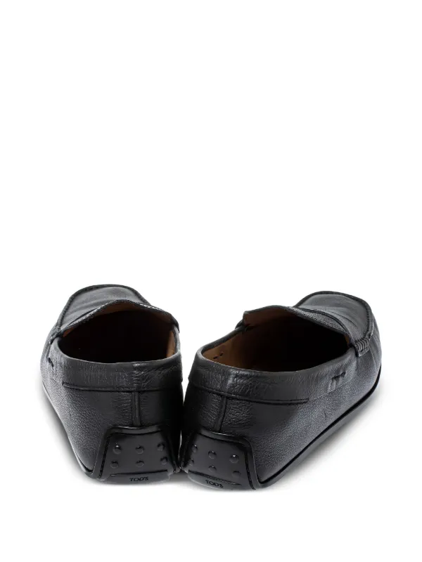 Tod\'s Black Textured Leather Loafers Tods Black Textured Leather Gommino Loafers Size Men main image 4