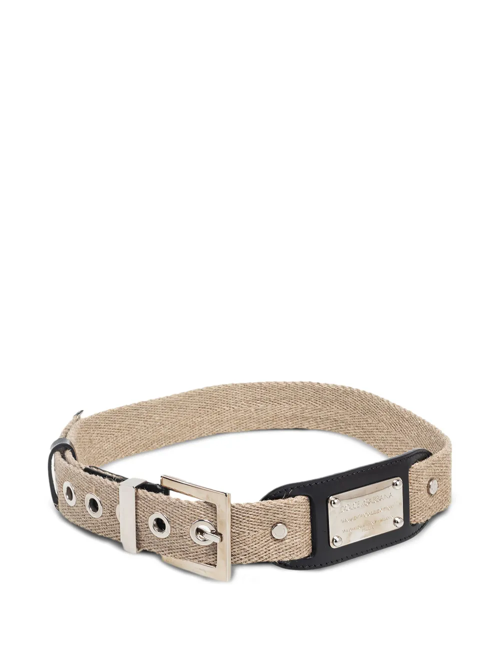 Dolce & Gabbana Pre-Owned logo-plaque belt | Neutrals | Image 1