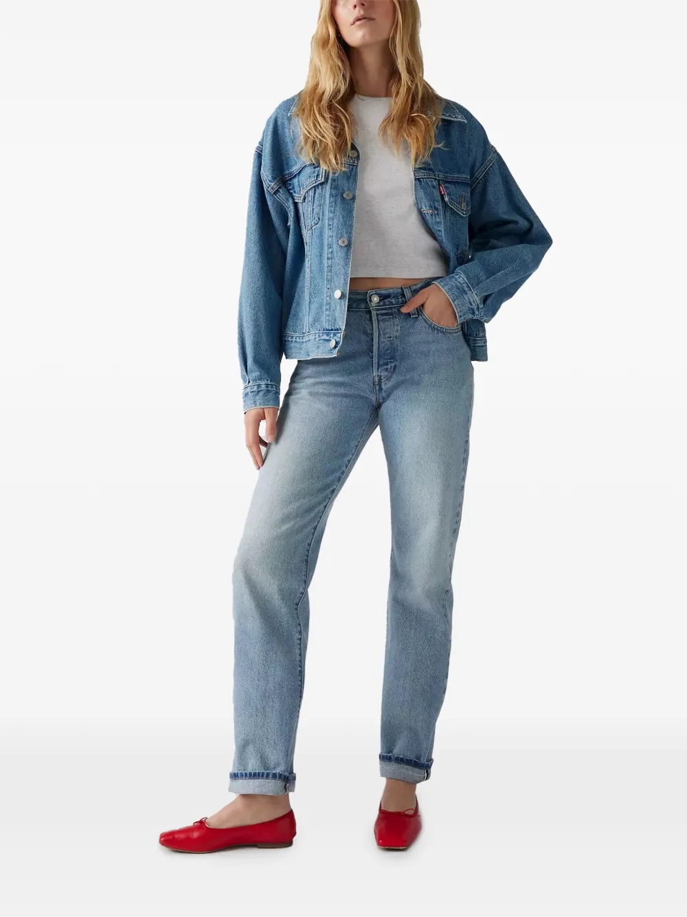 Levi's 501 90s Selvedge Cotton Jeans In Blue