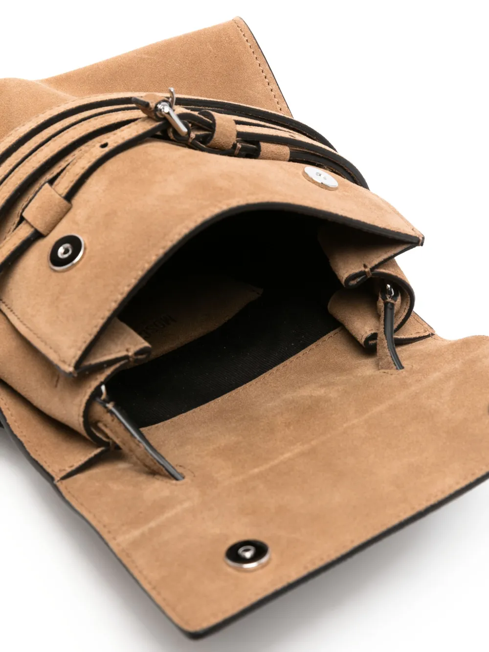 Moschino Kleine Tie Me suède shopper Bruin