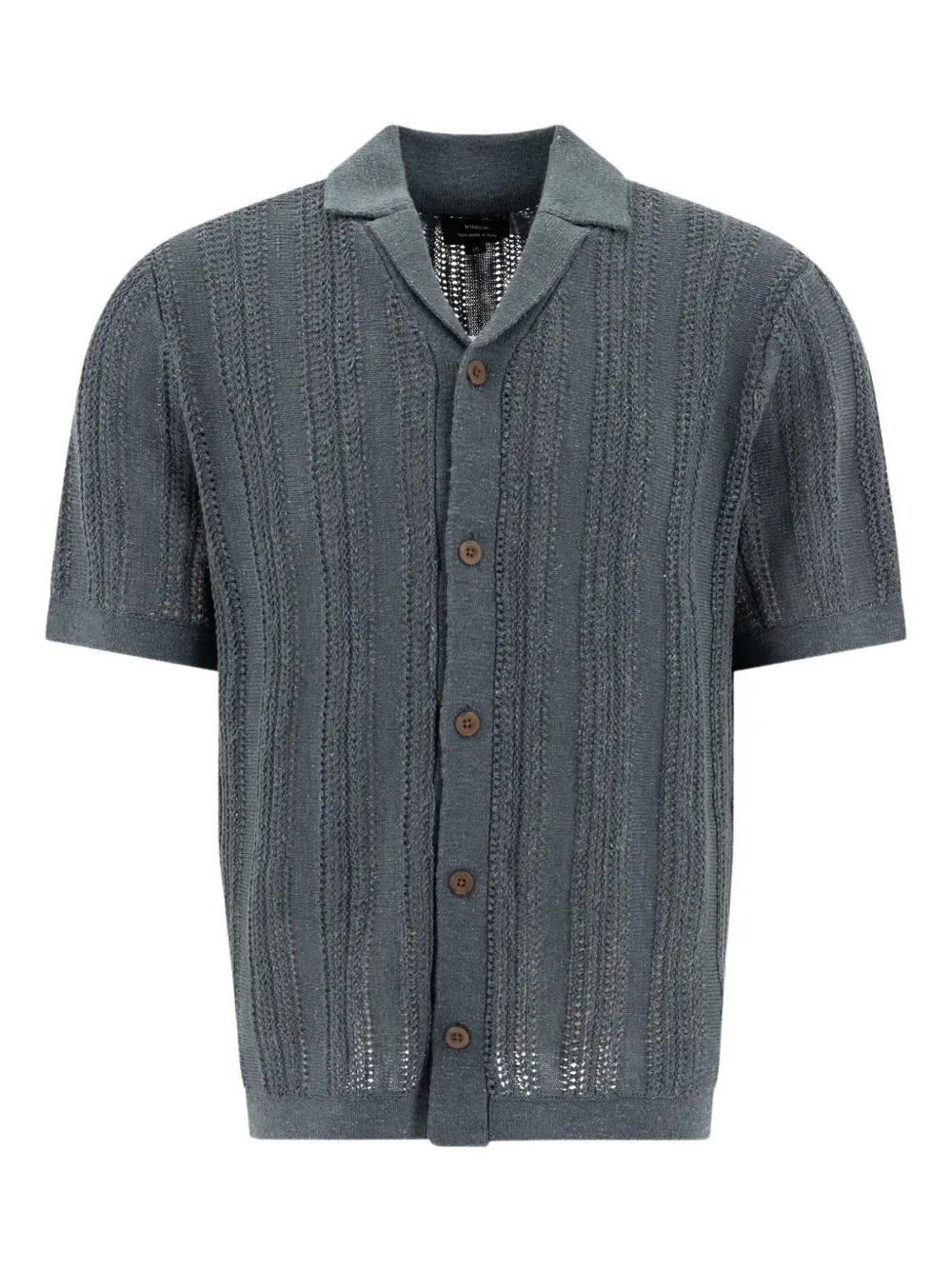 Vince Cabana ribbed open-knit shirt Grijs