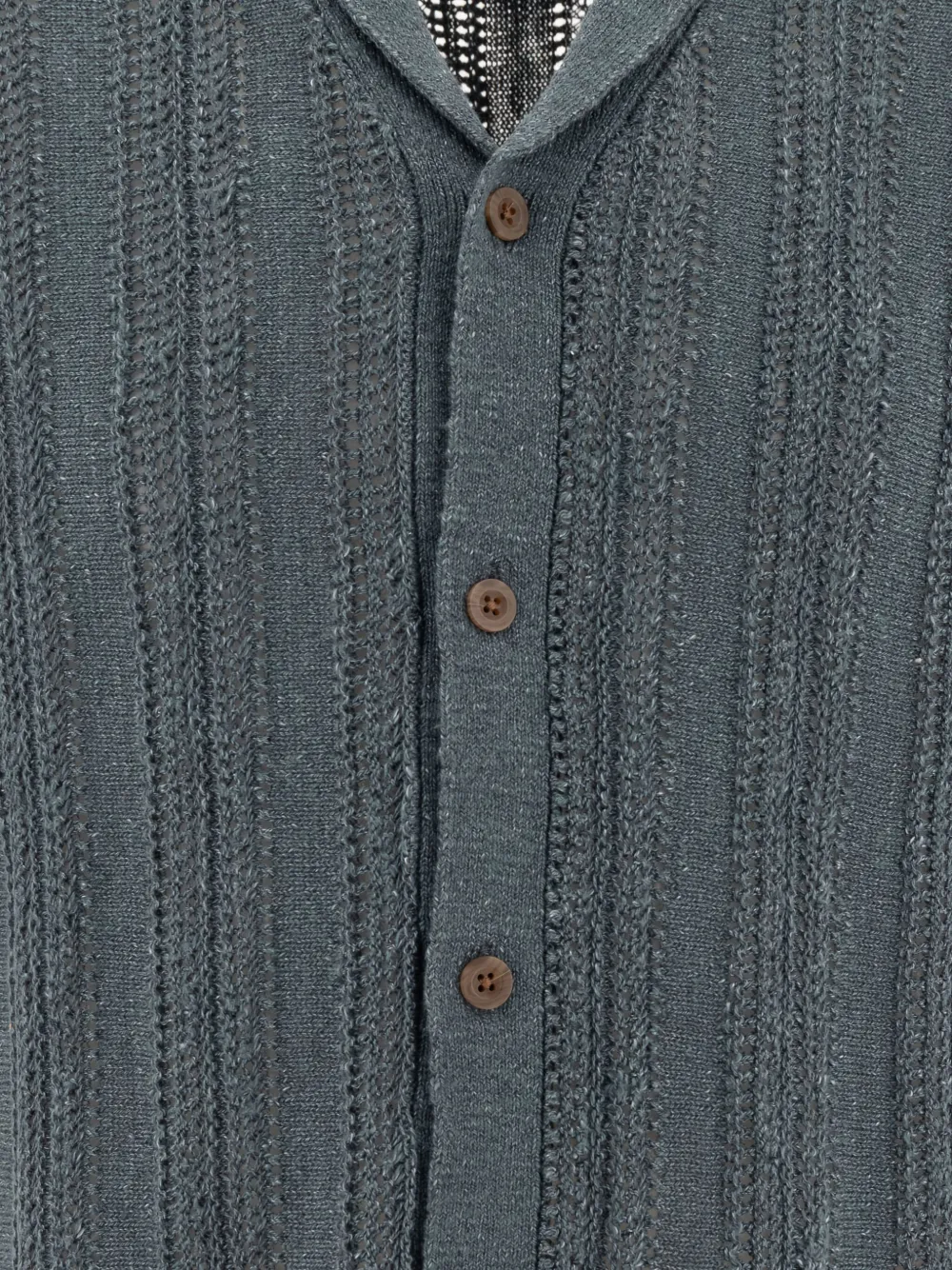 Vince Cabana ribbed open-knit shirt Grijs