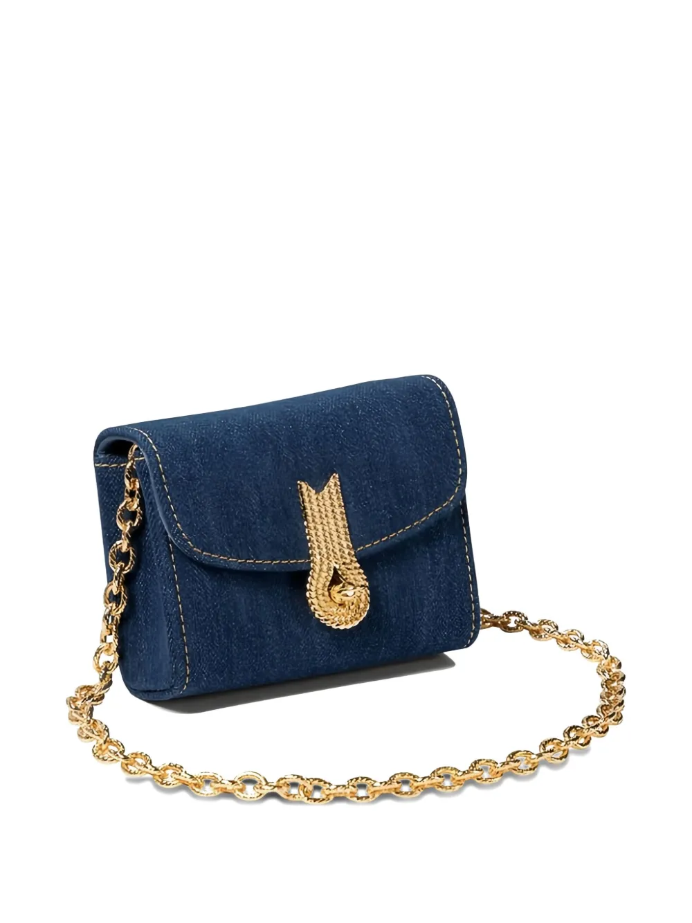 Amato Daniele Denim Chain Mini Bag In Blue