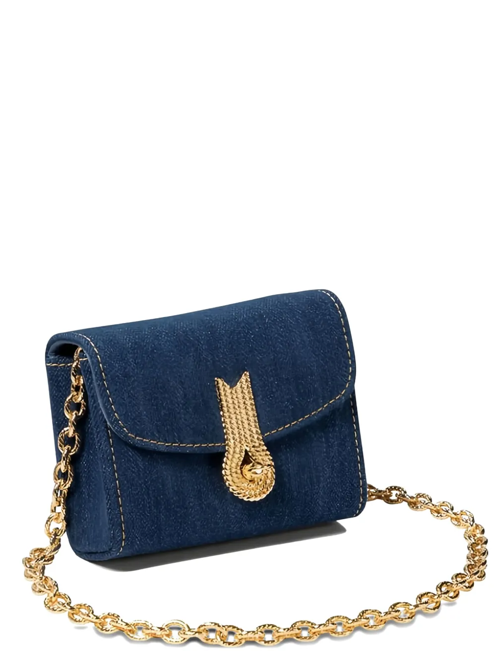 Amato Daniele Denim Chain Mini Bag In Blue