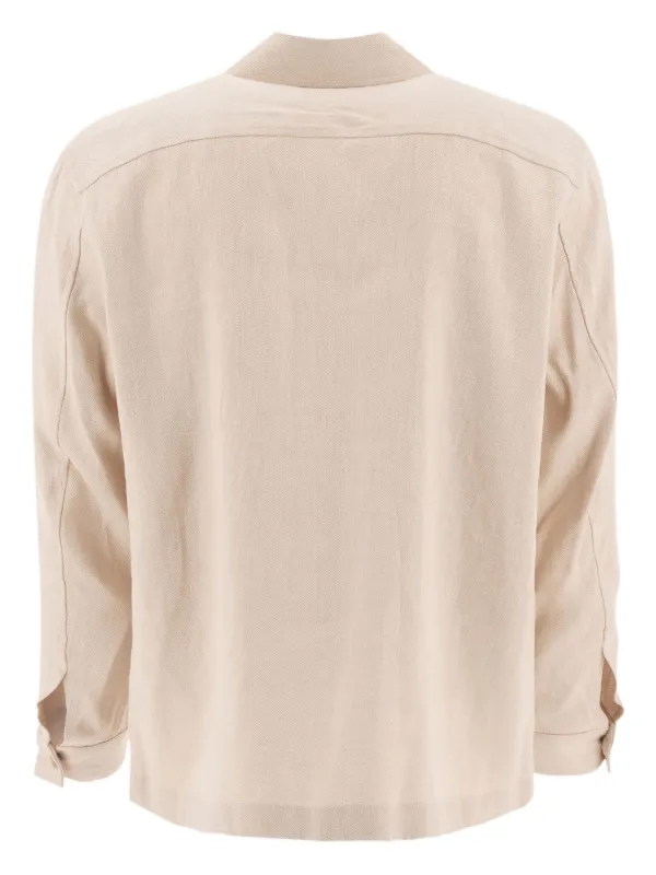 Vince Herringbone cotton-linen Shirt Neutrals FARFETCH IN