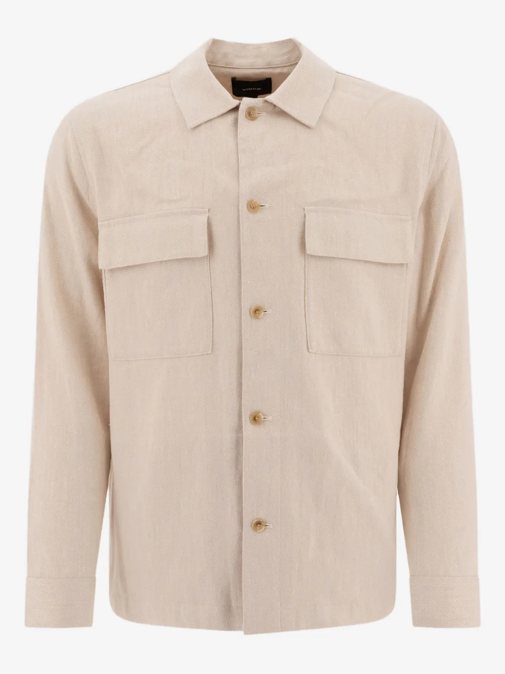 Vince herringbone cotton-linen shirt | Neutrals | Image 1