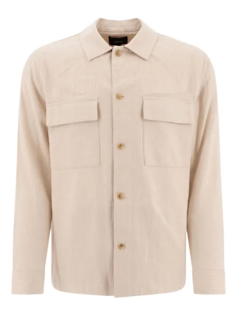 Vince herringbone cotton-linen shirt