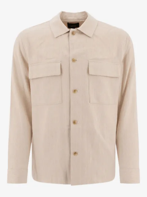 Vince herringbone cotton-linen shirt