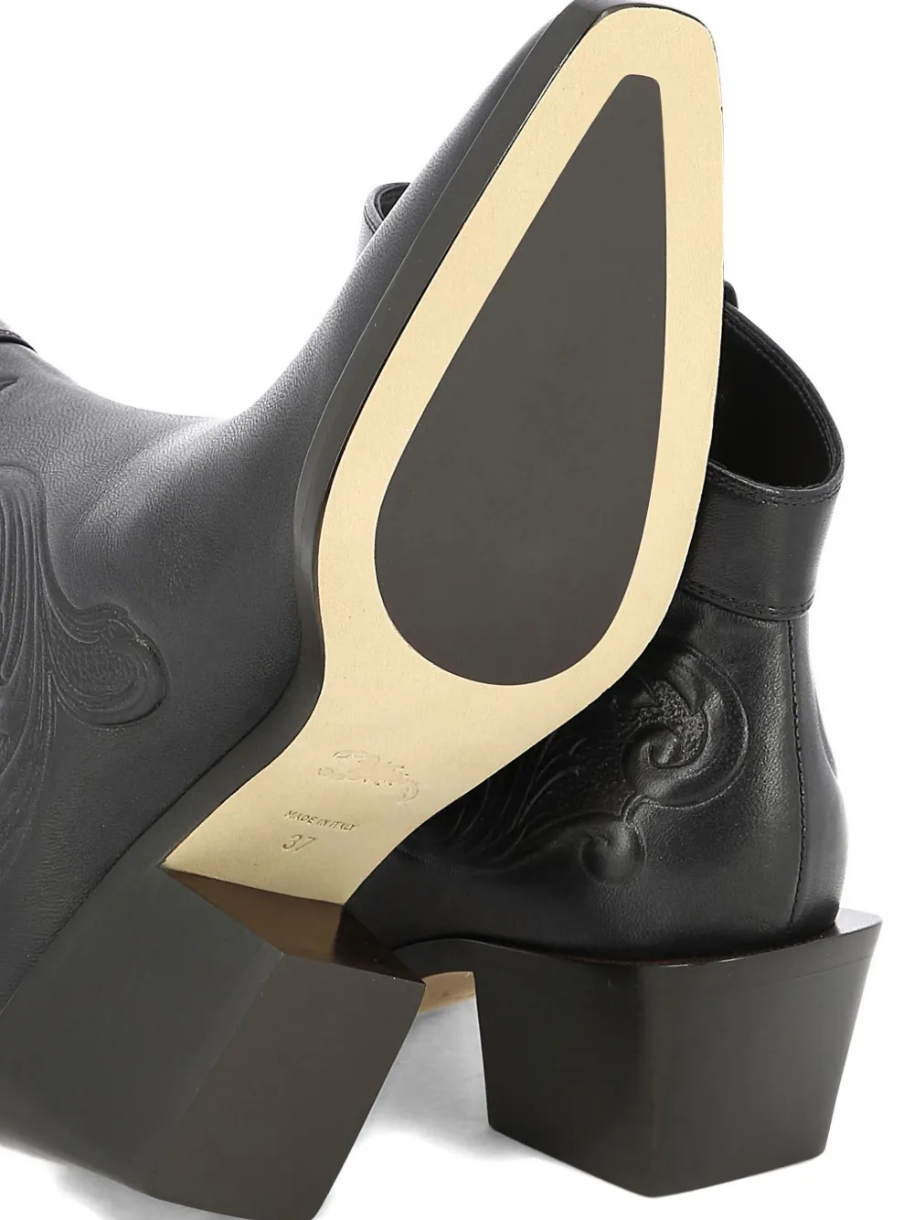 Maison Skorpios 60mm Alexandra Cordoba leather cowboy boots Zwart