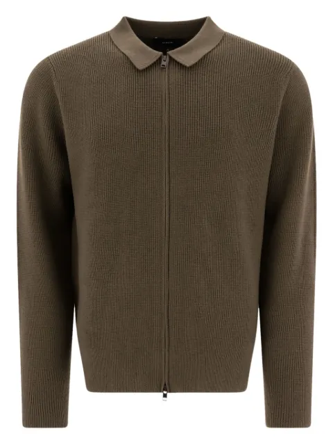 Vince zip-fastening ribbed cardigan