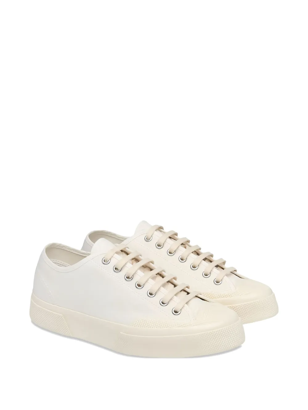 Superga Lace-up Canvas Sneakers In White