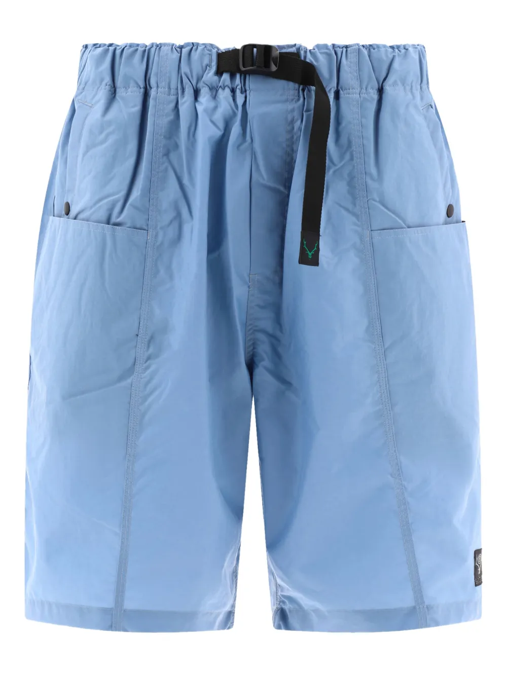 belted patch-pocket shorts