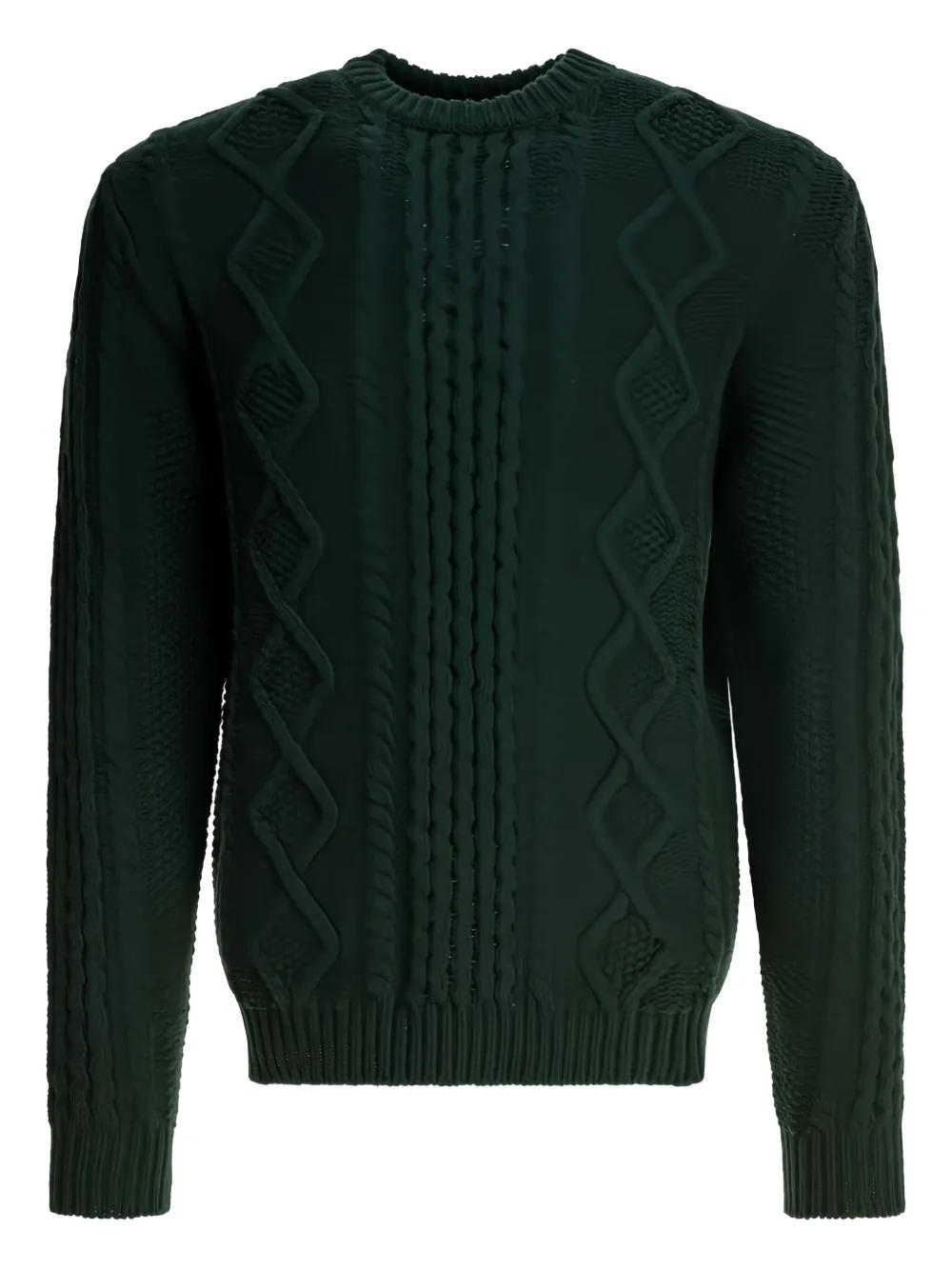 RAKKI cable-knit crew-neck sweater | Green | Image 1