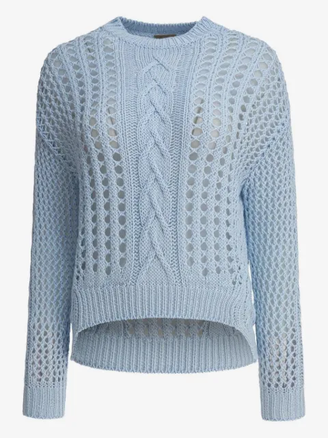 RAKKI Zopfmuster-Pullover mit Ösendetail
