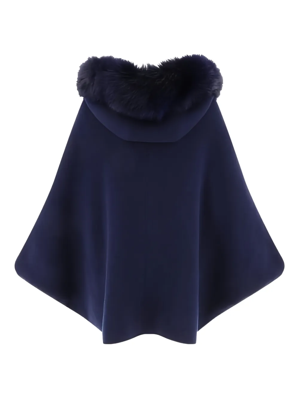 GIOVI fur-trimmed hooded cape Blauw