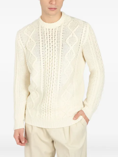 RAKKI cable-knit diamond-pattern sweater