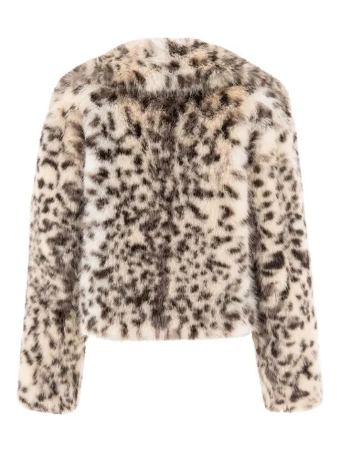 B&B COUTURE leopard-print faux-fur coat