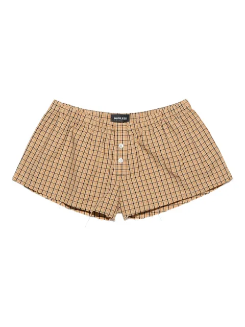 Mainless checked shorts