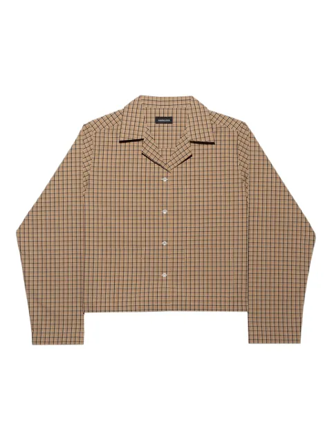 Mainless checked cropped shirt