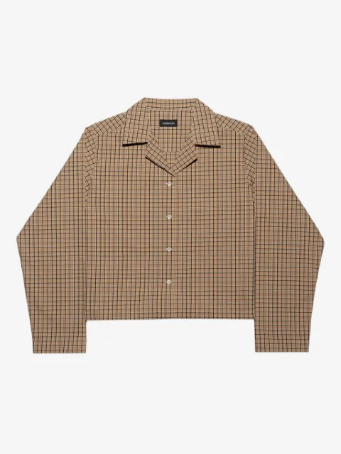Mainless checked cropped shirt